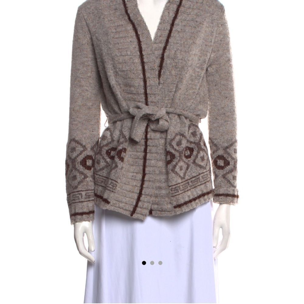 Mary McFadden Vintage Open Knit Cardigan With Tie. Vintage 90’s Luxury. Medium